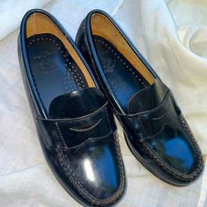 Brooks brothers black leather loafers
